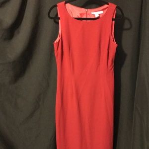 Red full length dress